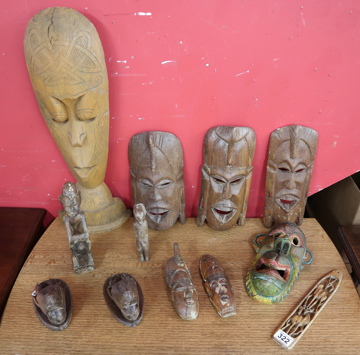 African wooden tribal facemasks etc.