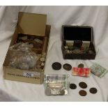 Collection of coins to include 1797 cartwheel penny