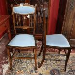 Pair of pretty inlaid bedroom chairs