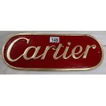 Metal reproduction Cartier sign