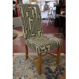 Oak framed upholstered dining chair