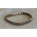 Silver diamond set bracelet