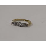 18ct gold 5 stone diamond ring