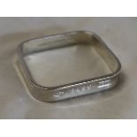 Square silver bangle marked Tiffany