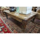 Large pine coffee table - Approx H: 22cm x W: 120cm x D: 45cm