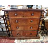 Victorian mahogany chest of 2 over 3 drawers