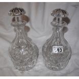 Pair of cut glass decanters by Webb Corbett