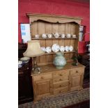 Pine dresser - Approx H: 198.5cm x W: 137 x D: 50cm