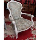Painted & upholstered French armchair