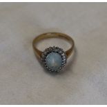Diamond & aquamarine gold ring