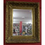 Heavy gilt framed bevelled glass mirror - Overall size 58.5cm x 48cm