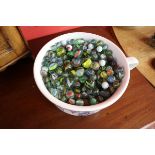 Chamber pot of marbles to include antique examples