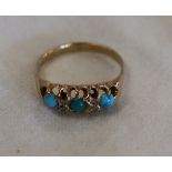 Victorian 18ct gold turquoise & diamond ring