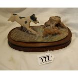 Border Fine Arts - Dog chasing Rabbit model by Anne Wall 1981