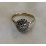 Gold diamond cluster ring