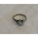 Gold diamond solitaire ring with 1ct + diamond