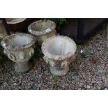 Set of 3 stone urns