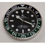 Reproduction Rolex advertising clock - GMT Master 2 'The Riddler' with sweeping second hand