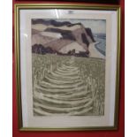 L/E Lithograph - 18 of 100 - Cliff Walk by John Brunsdon - Paper approx W: 52cm x H: 70cm