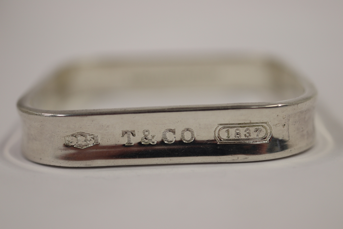 Square silver bangle marked Tiffany - Image 2 of 3