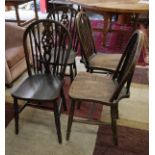 Set of 4 wheelback dining chairs