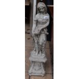 Stone statue of lady - Approx H: 90cm