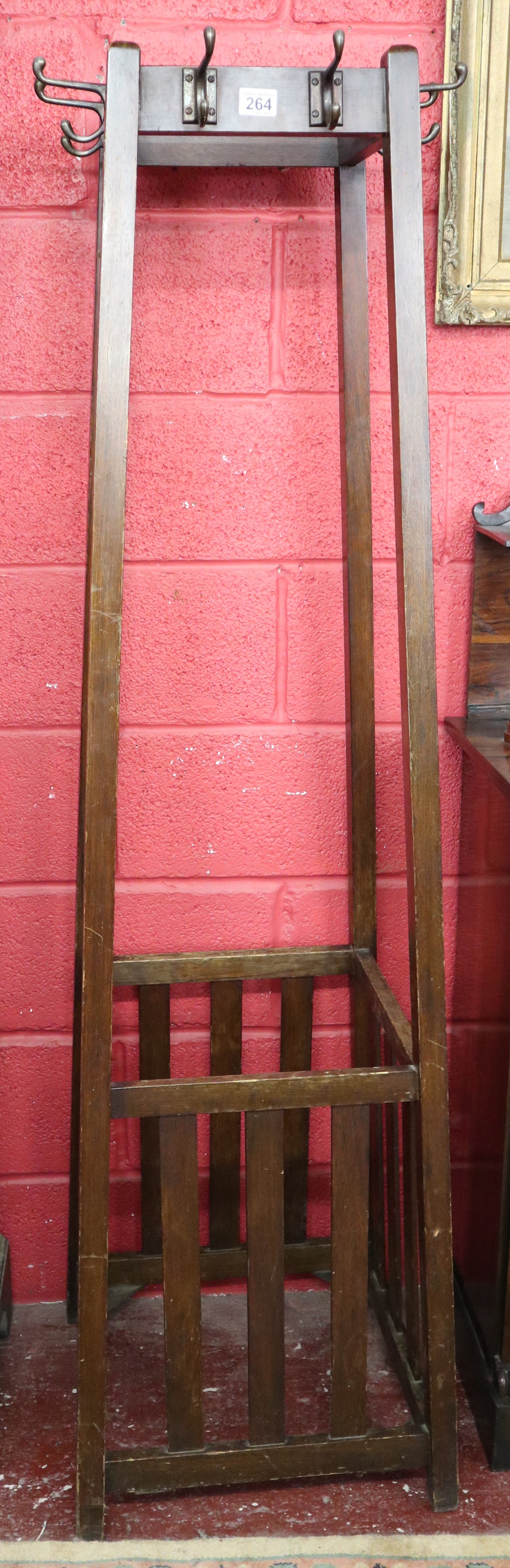 Oak coat stand - Approx H: 172cm