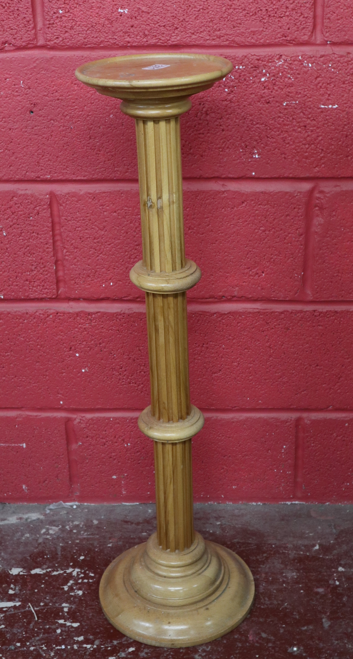 Light oak torchère - Approx H: 94cm