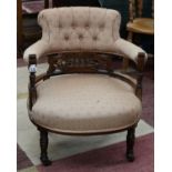 Inlaid rosewood tub chair