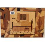 Marquetry picture - Approx overall size W: 40.5cm x H: 28cm