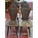 Set of 4 Continental hall chairs