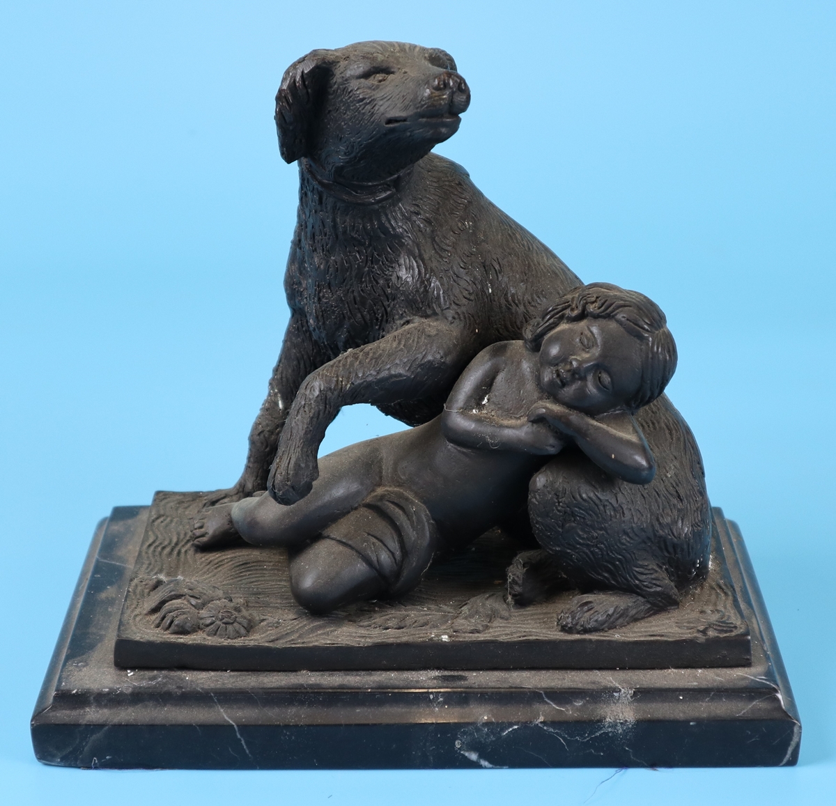 Figure - Child & Dog - Approx H: 23cm