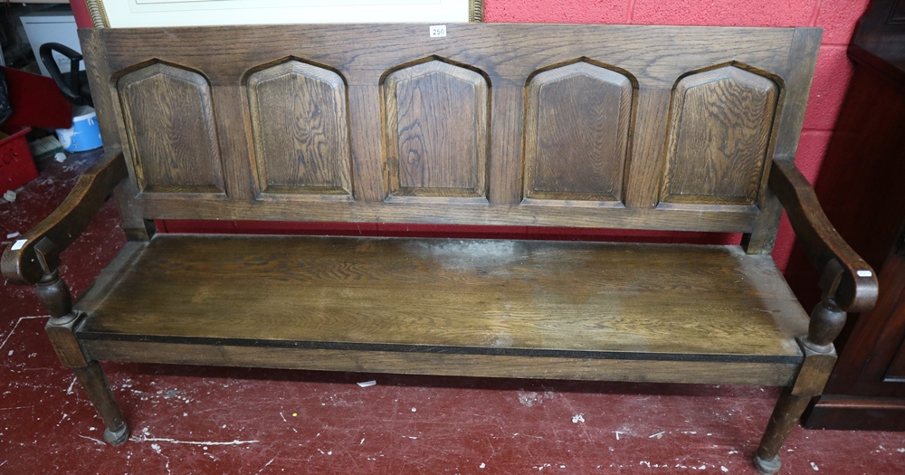 Early oak settle - Approx W: 181.5cm x D: 55cm x H: 98cm - Image 2 of 4