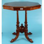 Early Victorian burr walnut inlaid octagonal occasional table - Approx W: 64cm x D: 64cm x H: 65cm