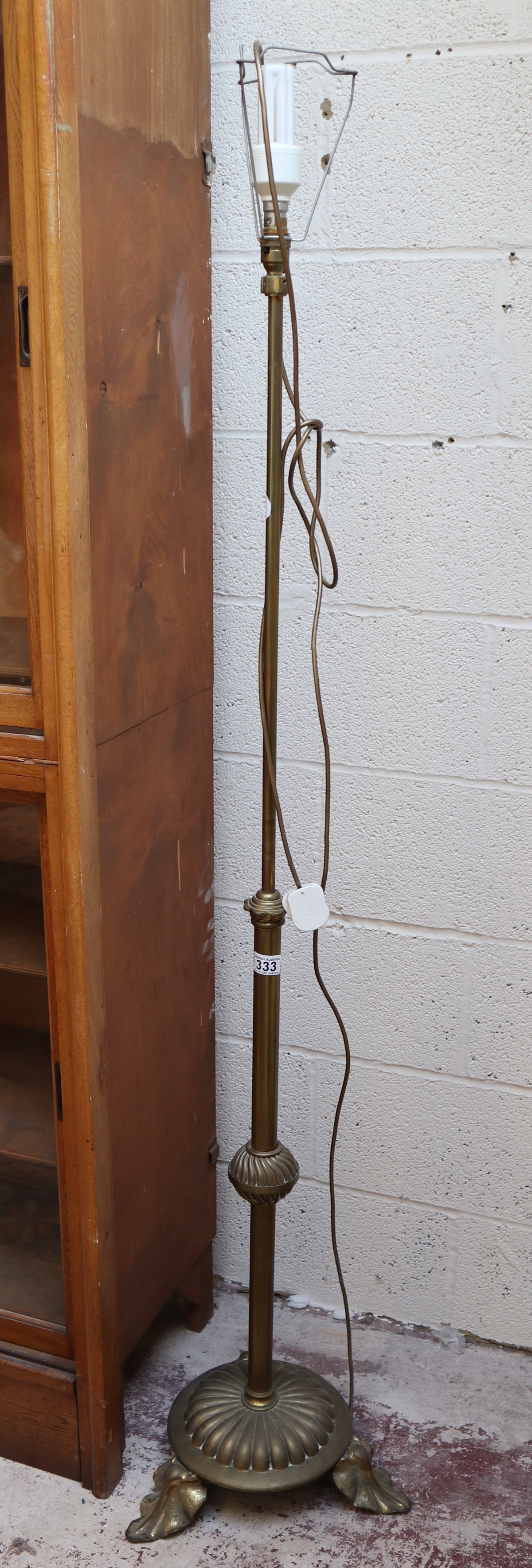 Brass standard lamp - Approx H: 175cm