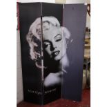 Double sided Marilyn Monroe folding screen - Approx H: 181cm