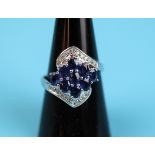 White gold sapphire & diamond ring