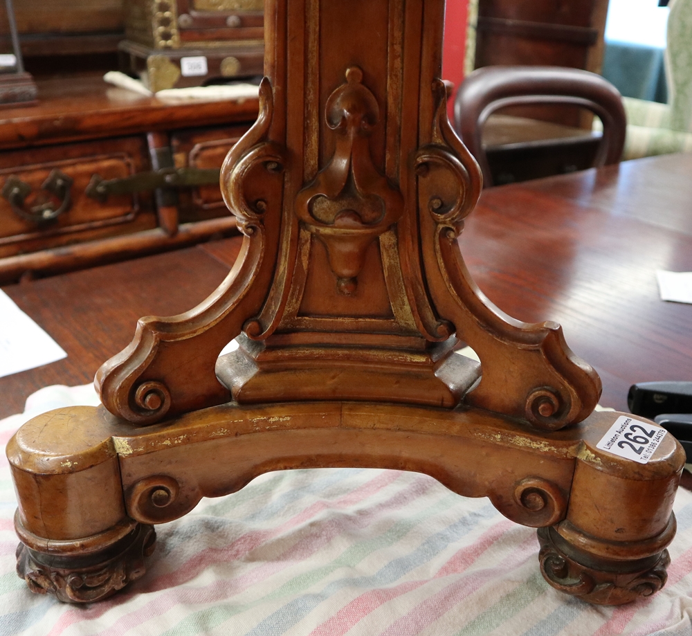 Fine Victorian Gothic walnut piano stool with some original gilding - Image 2 of 4