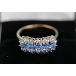 Gold tanzanite & diamond set ring