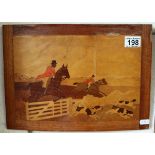 Marquetry picture - Approx overall size W: 35cm x H: 25.5cm