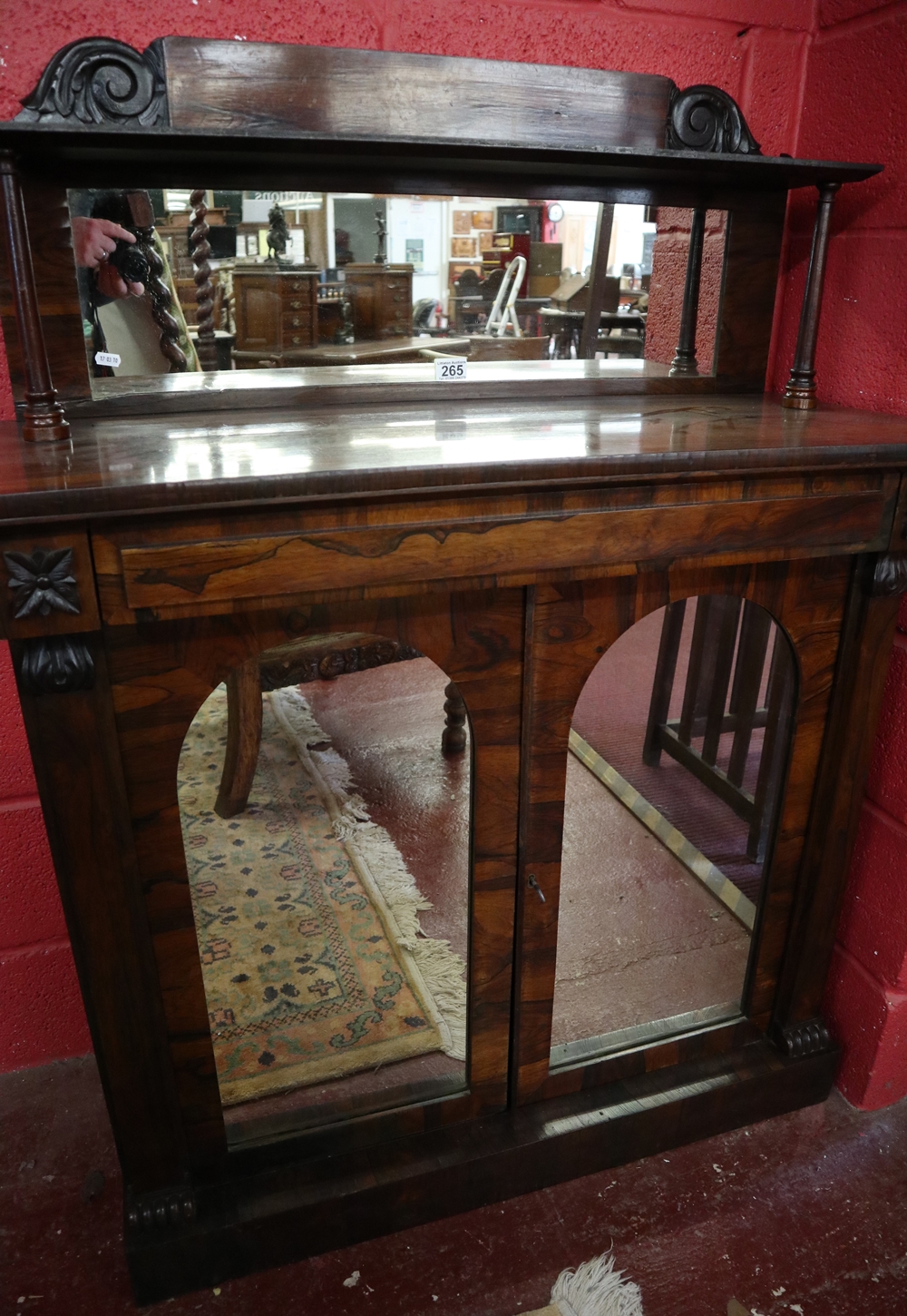 Rosewood chiffonier with mirrors - Approx W: 98cm x D: 40.5cm x H: 130cm - Image 2 of 5