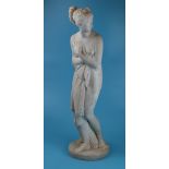 Heavy marble sculpture of Pandora - Approx H: 65.5cm