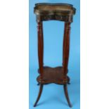 2 tier plant stand with galleried marble top - Approx H: 83cm