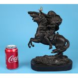 Bronze figure on marble base - Napoleon - Approx H: 31cm