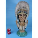 Ceramic model of Chieftain - Apsit Bros of Calif, Mexico - Approx H: 62cm