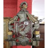 Crest of arms candle sconce