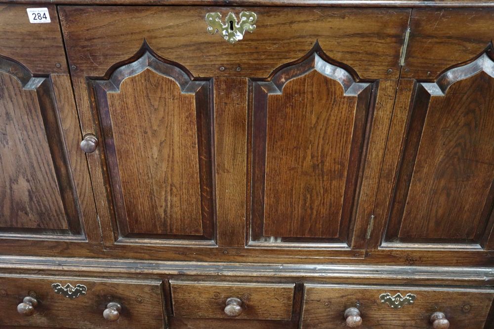 Early oak mule chest - Approx W: 143cm x D: 50cm x H: 112cm - Image 3 of 6