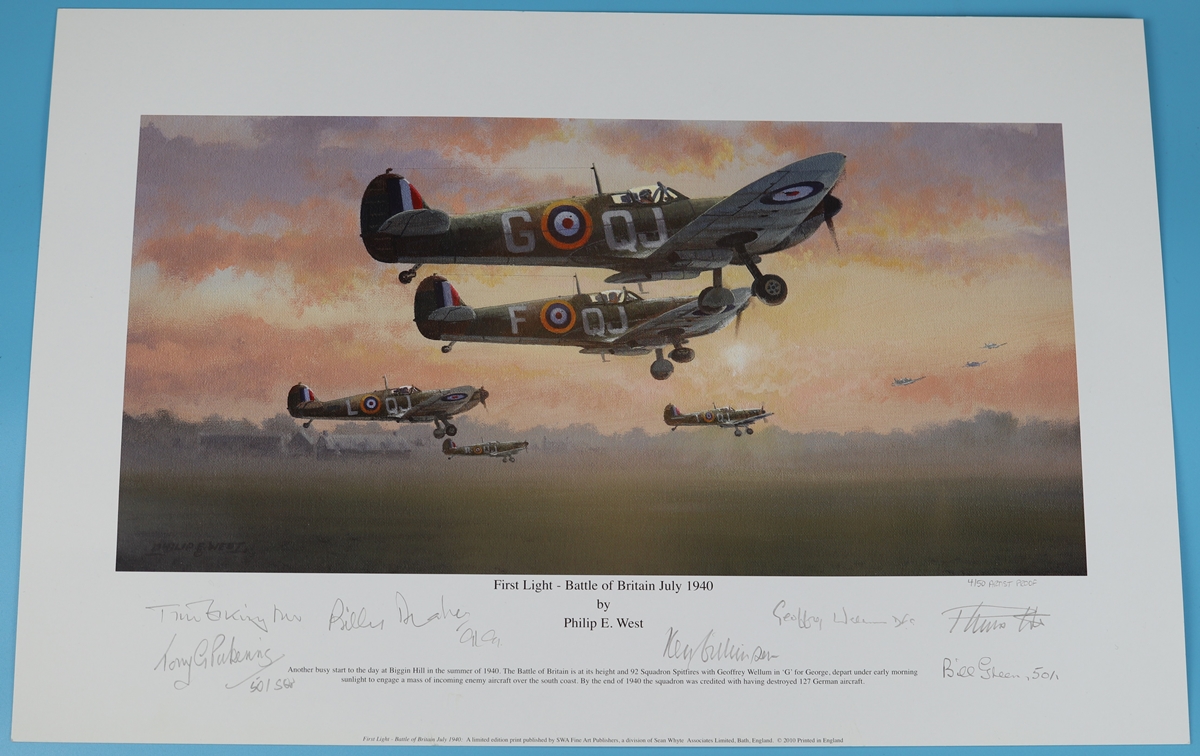 RAF Print - First Light - Battle of Britain July 1940 by Philip West - Artists Proof 20 of 25 -