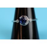 White gold, sapphire & diamond set ring