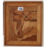 Marquetry picture - Approx overall size W: 27.5cm x H: 32.5cm